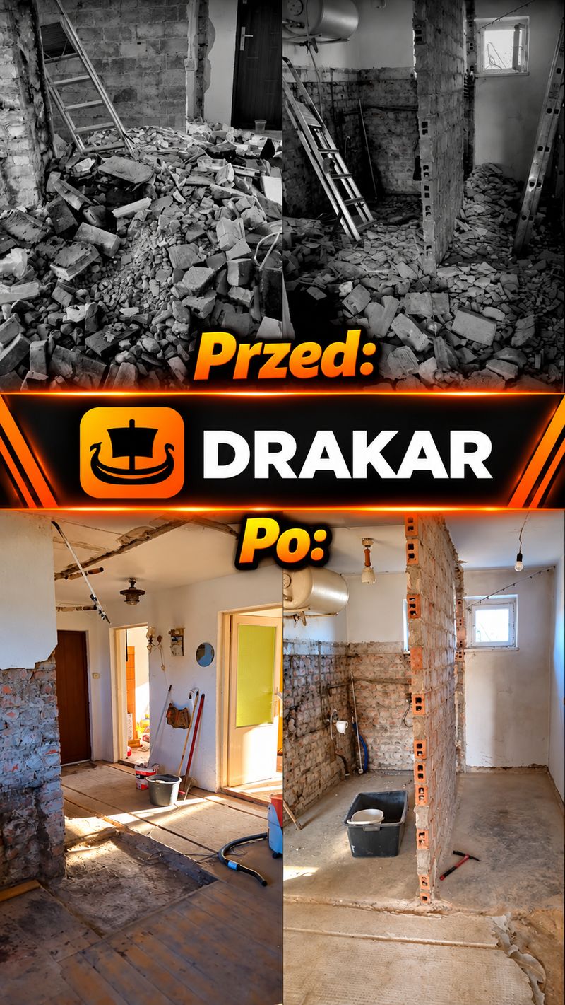 Rozbiórka i wywóz gruzu — przed i po